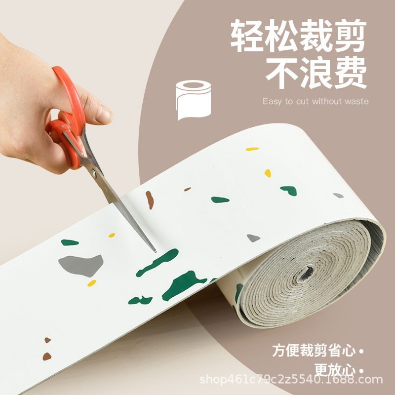 幅木自己粘着 PVC 幅木防水ステッカー超厚いエッジ保護コーナーウォールステッカーリビングルーム寝室模造タイルステッカー|undefined
