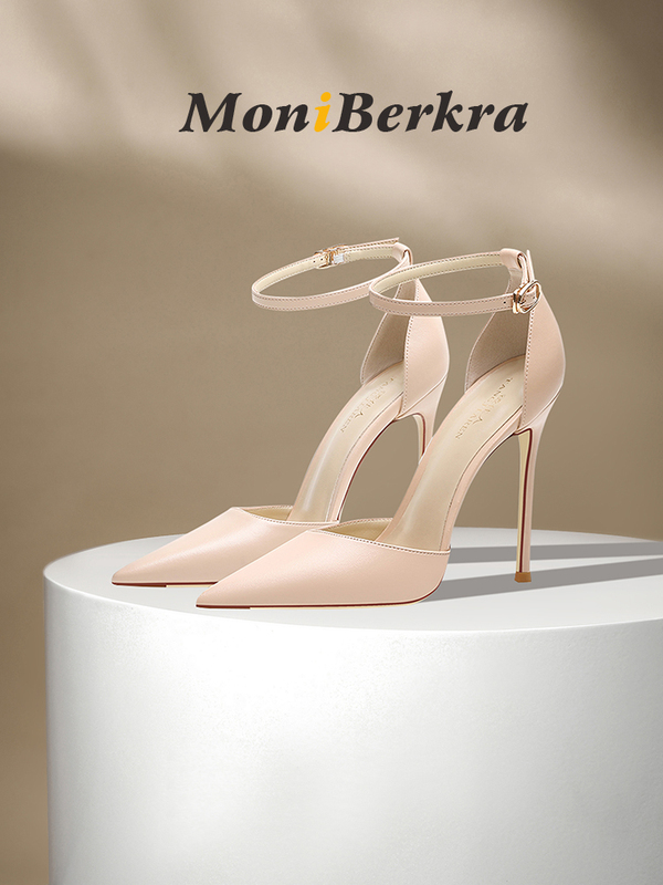 Nude leather high-heeled shoes for women, stiletto heel, 2026 spring-summer new hollow-out fashion sexy versatile one-strap closed-toe sandals Nude leather high-heeled shoes for women, stiletto heel, 2026 spring-summer new hollow-out fashion sexy versatile one-strap closed-toe sandals