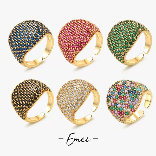 Wish Cross-Border Luxury Starry Sky Ring Full of Diamonds and Zirconium Copper Plated with Gold and Silver Women's Fashion Jewelry Factory Direct Sales