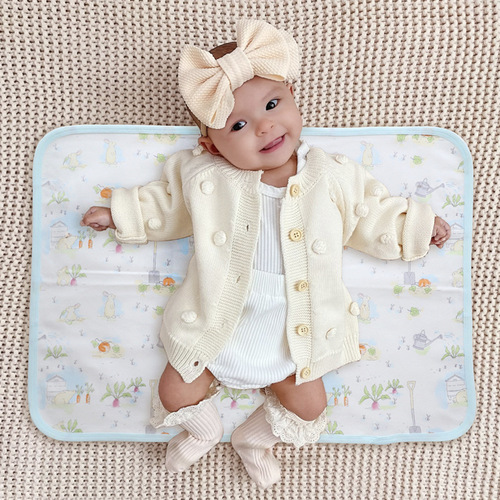 Baby diaper pad, baby combed cotton four-season diaper mattress, newborn washable urine diaper care pad