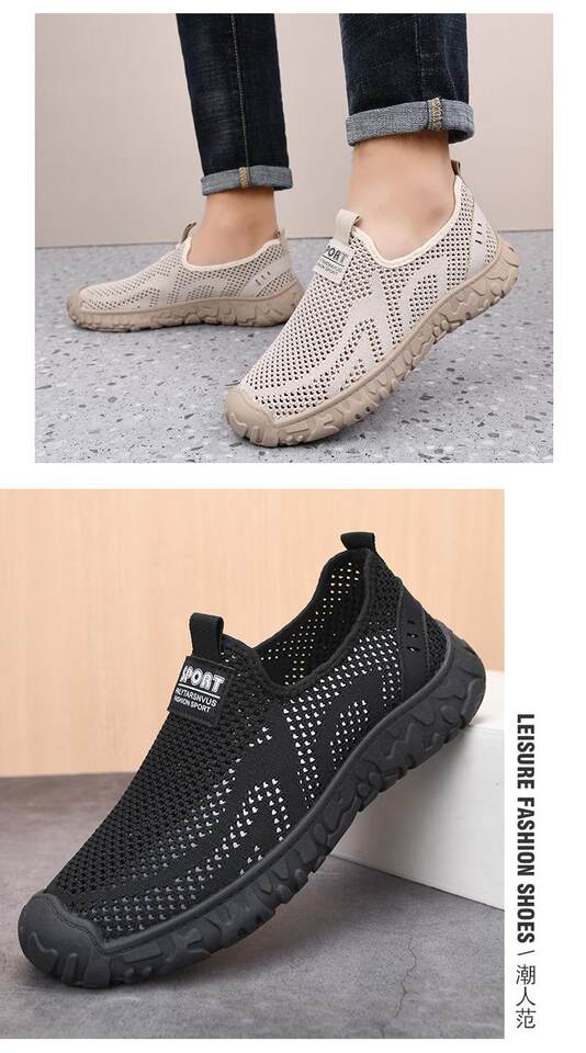 Giày lười nam vải lưới thoáng khí, đế mềm chống trượt, kiểu xỏ chân tiện lợi — T01 Giày nam dệt flyknit - Xám [Hộp], T01 Giày nam dệt flyknit - màu nâu [hộp], T01 Giày nam dệt flyknit - Đen [Hộp] chi tiết 13