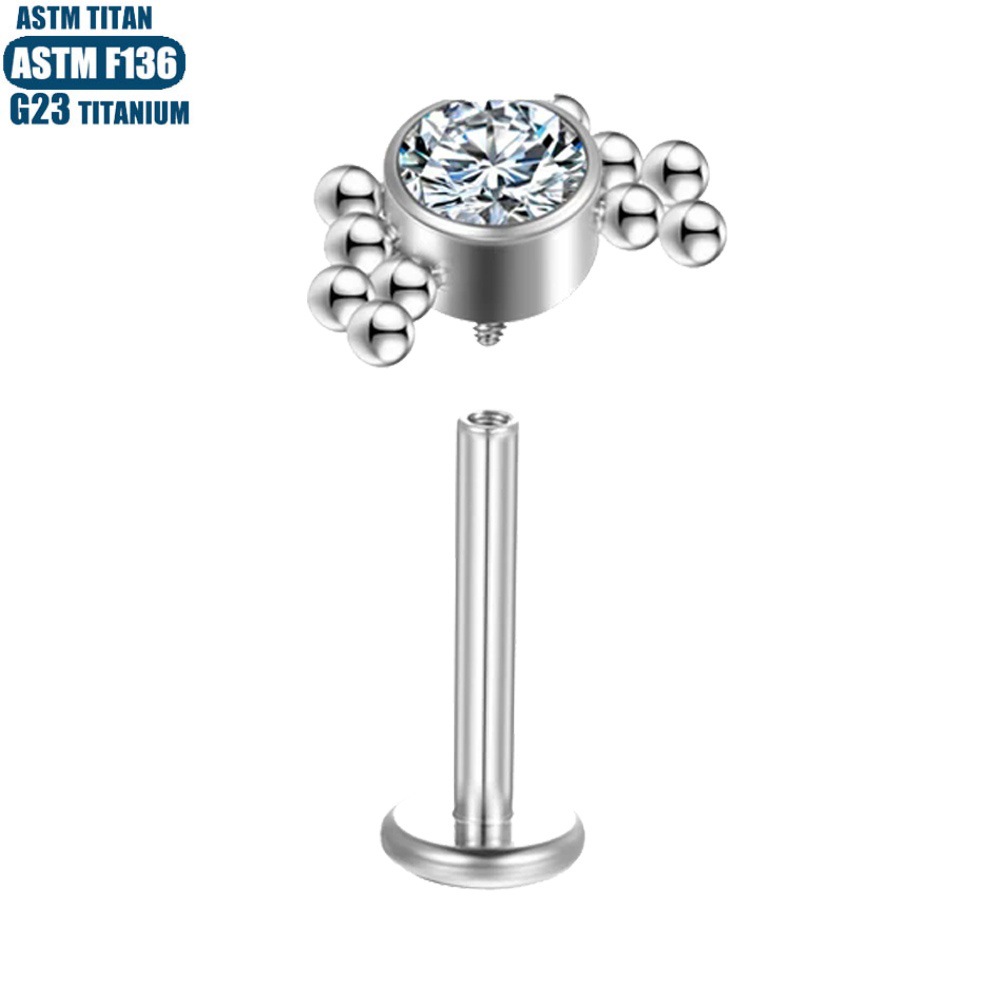 Pointed titanium steel lip stud product view