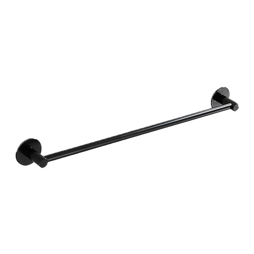 Manufacturer space aluminum towel rack bathroom punch-free hanging rod black small size round bottom single rod towel bar bathroom