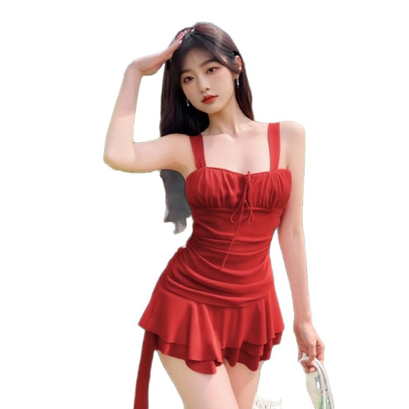 Traje de baño de alta calidad de verano para mujer, tirantes sexy de una pieza, vacaciones en la playa, puro deseo de cubrir la carne, traje de baño delgado para mujer al por mayor