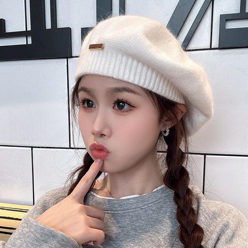 Sombrero boina de lana metálica, estilo británico retro, otoño-invierno