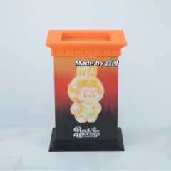 LABUBU扎染大娃rock罗马柱底座亚克力展示盒大天使透明磁吸开门