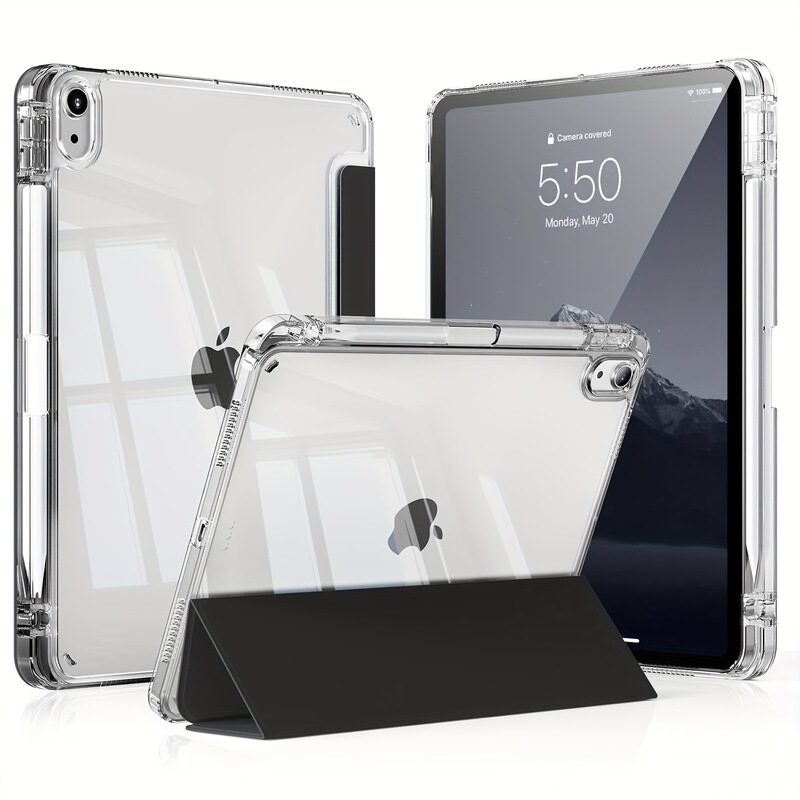 Suitable for iPad 10 Protective Case Air8/7/6 Apple Tablet Leather Case Pen Slot Tpu High Transparency 10.2 Wake-Up Function