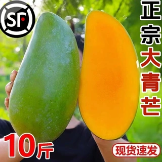 广西大青芒果大果9斤应季新鲜水果青皮金黄甜心芒大果现货速发