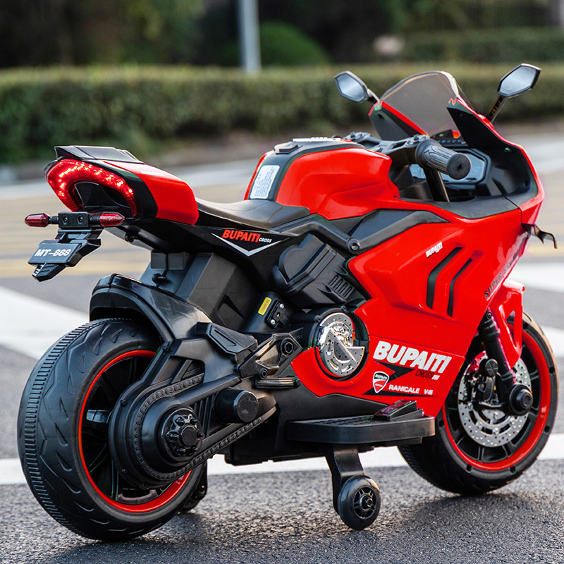 빨간색 (더블 드라이브 대형 배터리) 실제 자동차 키 + 핸드 트위스트 스로틀 + 휠 라이트 + 조기 교육 + 블루투스