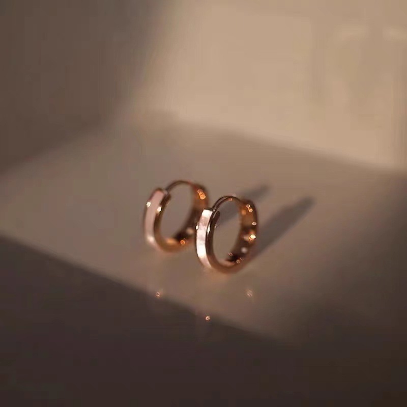 Minimalist Plain Hoop Earrings for Women 2025 New Trendy Niche Ins High-End Light Luxury Minimalist Design Earrings