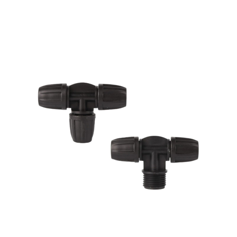 8 / 12 capillario capillario tee con tapa 4 dientes externos tee 912 accesorios de junta de jardinería de micro-spray capilar