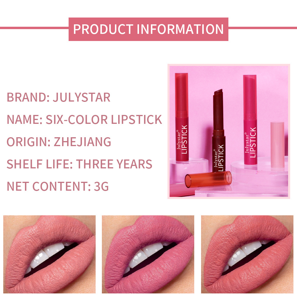 Colored Natural Long Lasting Velvet Beauty Matte Waterproof Lipstick display picture 13