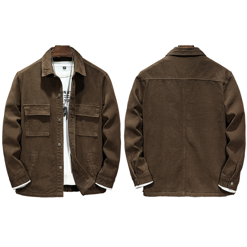 2024 New Micro Loose Men's Jacket Spring and Autumn Trendy Solid Color Simple Casual Versatile Men's Coat_voghion.com