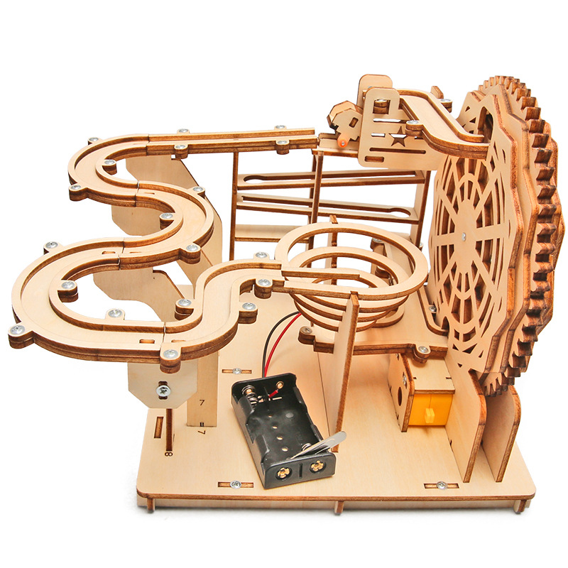 Tecnología invención alta dificultad pequeña producción pista bola primaria y secundaria estudiantes hechos a mano bloques de construcción montaje de juguetes educativos al por mayor