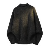 2026秋季新款青少年运动宽松加厚提花圆领毛线针织衫可机洗男款，男装针织衫/毛衣，星座614