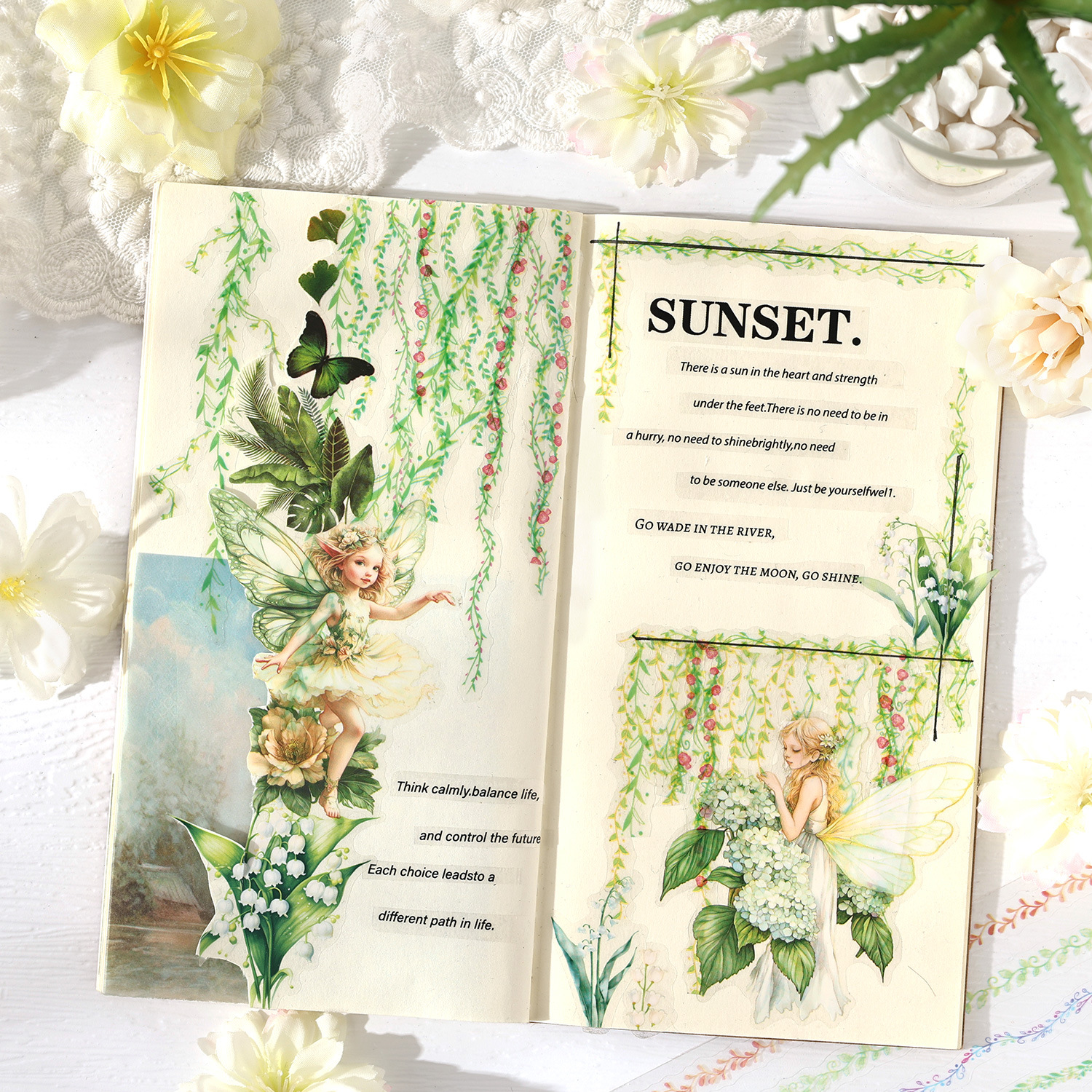 Symphony Ribbon Series Pet Pegamento troquelado impermeable Cinta para cuentas de mano Juego de cajas Diy Material de decoración de cuentas de mano Cinta para collage