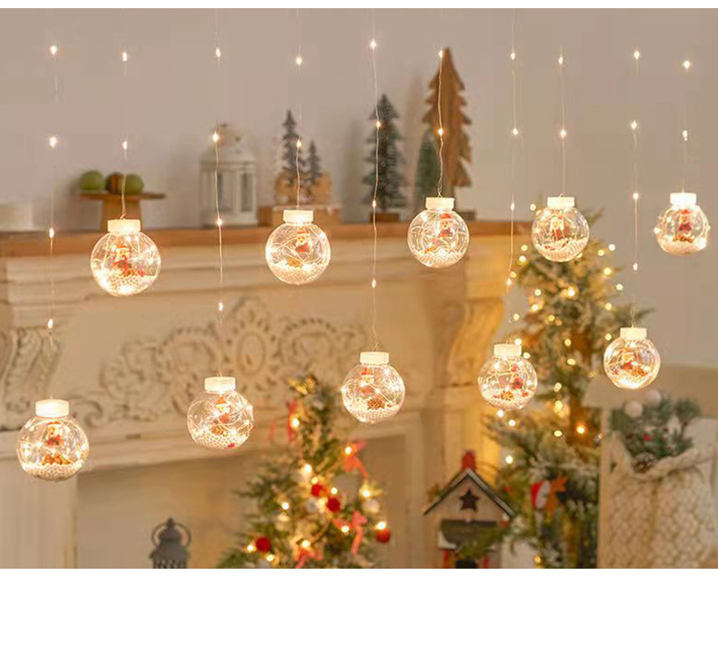 Manufacturer supply LED curtain lights, Santa Claus, snowman, wishing ball lights, strings, holiday decorations, copper wire lights, shop window lights