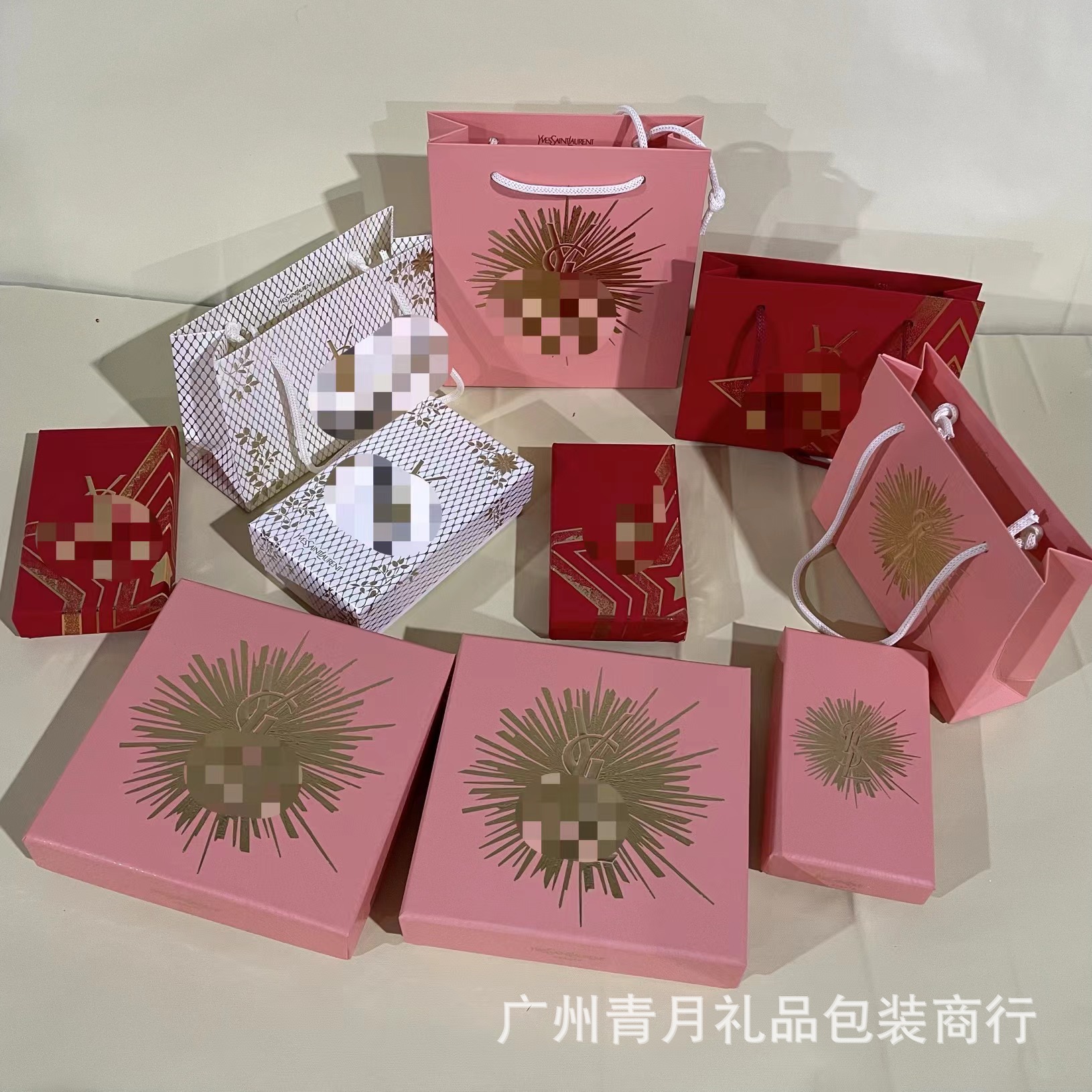 新年款圣家口红盒气垫包装盒手提袋厂家批发