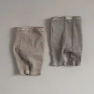 INS Newborn Full Moon Baby Light Stripe Large PP Pants Baby Men's and Women's Simple Base Medium Shorts