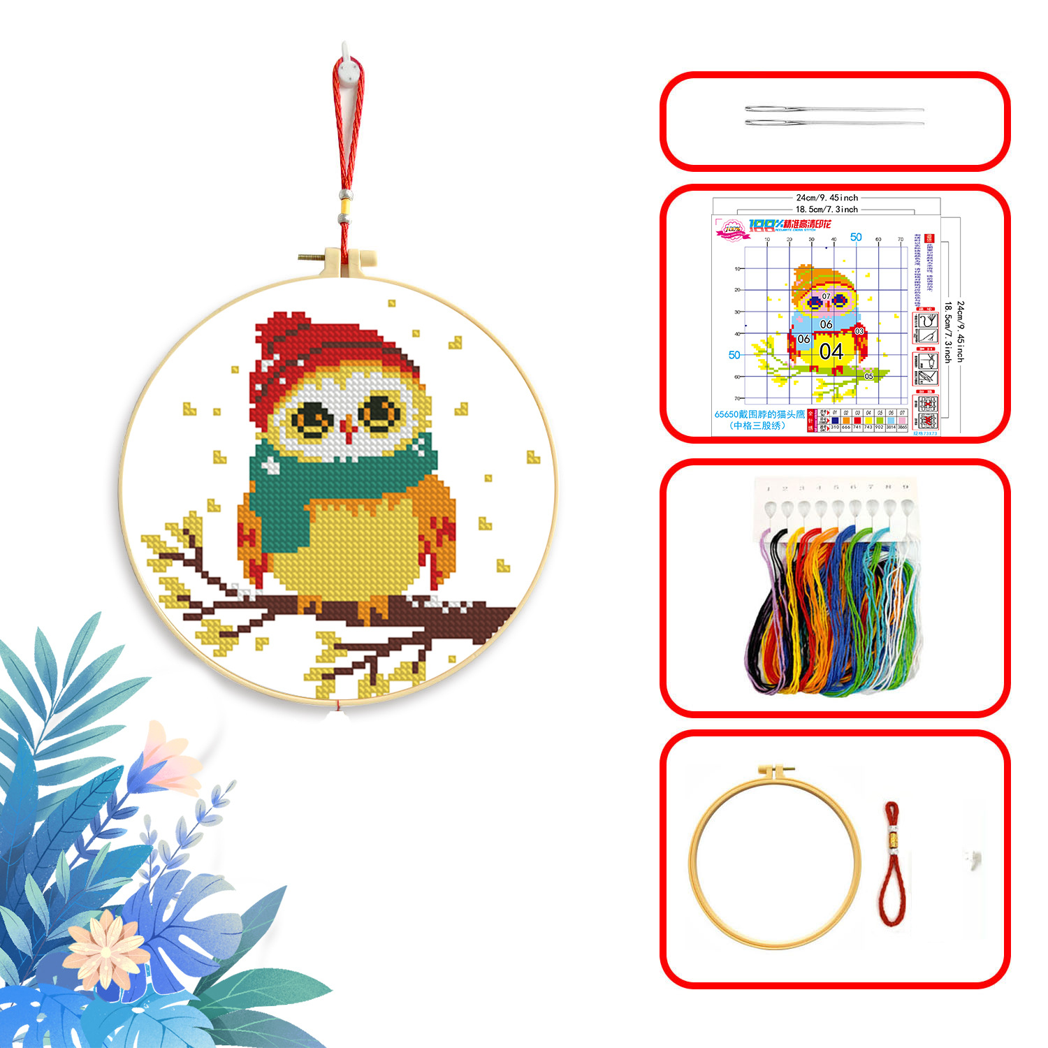 Colección de Búhos, Punto de Cruz de Dibujos Animados, Linda Decoración Pequeña para el Hogar, Kit de Materiales Hechos a Mano, Venta al por Mayor