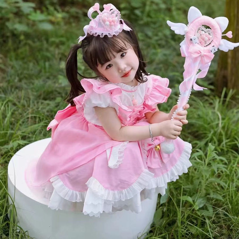 Magical Girl Madoka Cosplay Costume for Girls, Lolita Princess Dress, Children's Stylish Dress