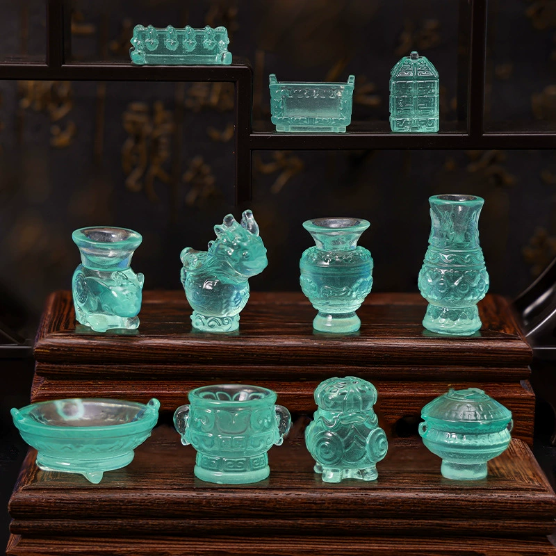 Микро-ландшафтные украшения, светящиеся искусственные бронзовые украшения для автомобиля, садовые украшения из смолы, украшения для рукоделия, маленькие украшения