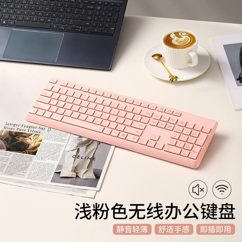 Othei Ultra Thin Wireless Keyboard & Mouse Set - Silent Design for Office and Laptop Use