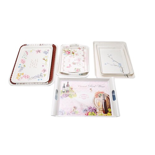 Cross-border simple melamine tray household tray with tea cups canteen tray tea tray rectangular