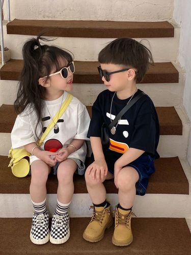 Girls short-sleeved T-shirt pure cotton new summer clothes boys half-sleeved T-shirt tops baby cotton bottoming