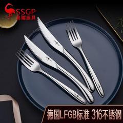 ドイツナイフとフォークのセット316ステンレスステーキのナイフとフォークの西洋料理の家庭用ヨーロッパ式のナイフと高級ステーキのナイフとフォーク