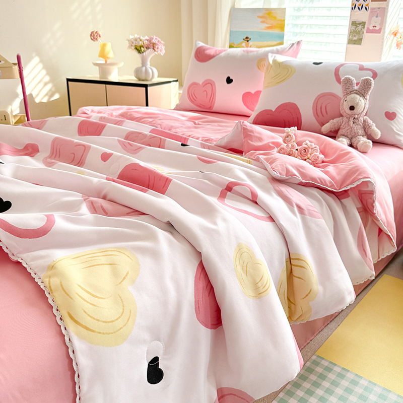 A級夏用ウォッシュドコットンサマーキルト、エアコン用掛け布団、寮用シングル、子供用薄型、洗濯機で洗えるキルト芯、抗菌