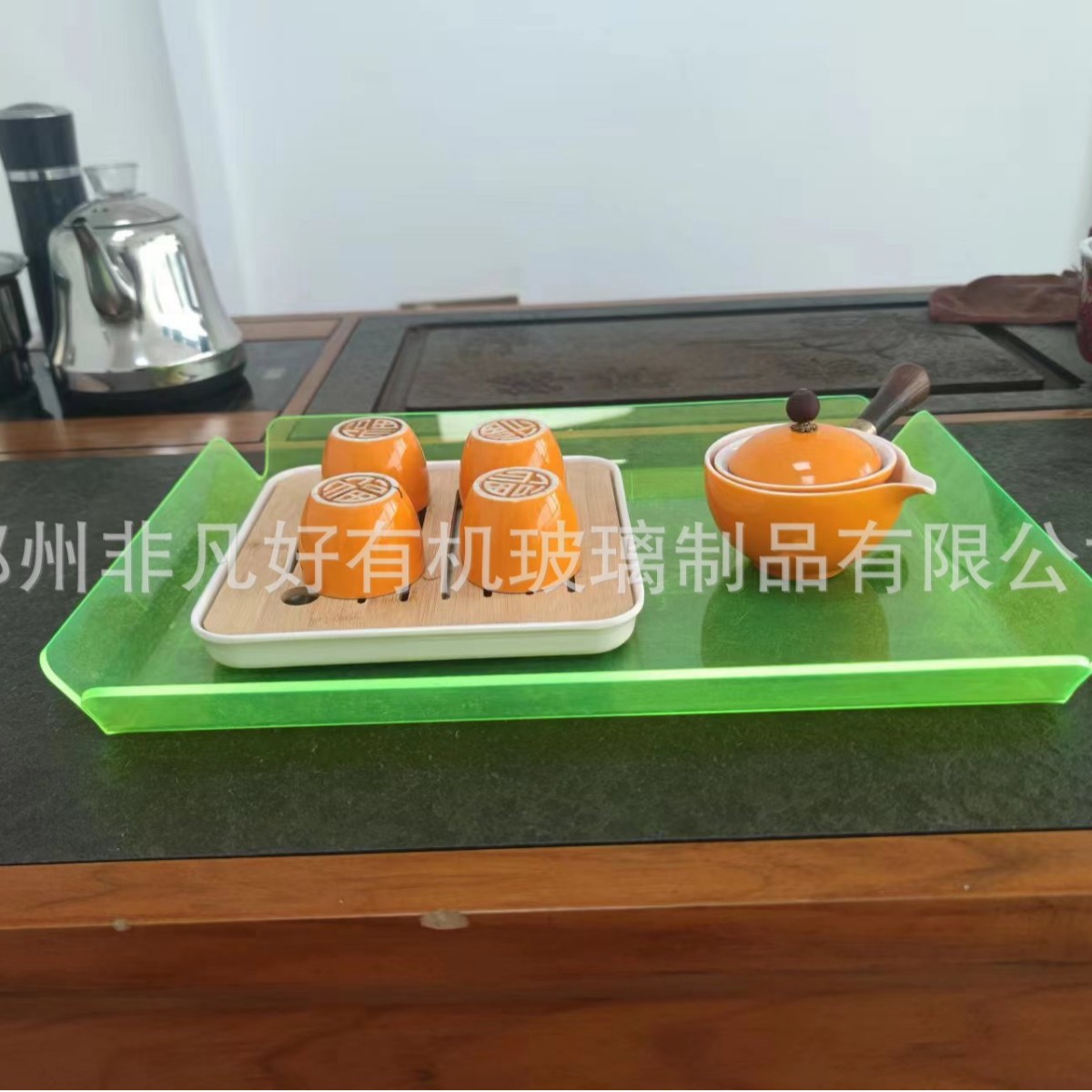 蛋糕店亚克力展示托盘 酒吧酒水茶水点心糕点工艺品水果展示托盘