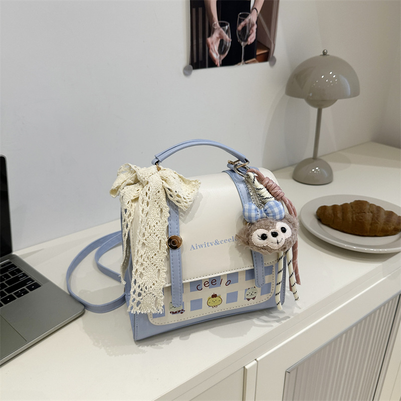 质感剑桥包双肩包包女甜美可爱学院风邮差包ins小方包单肩斜挎包