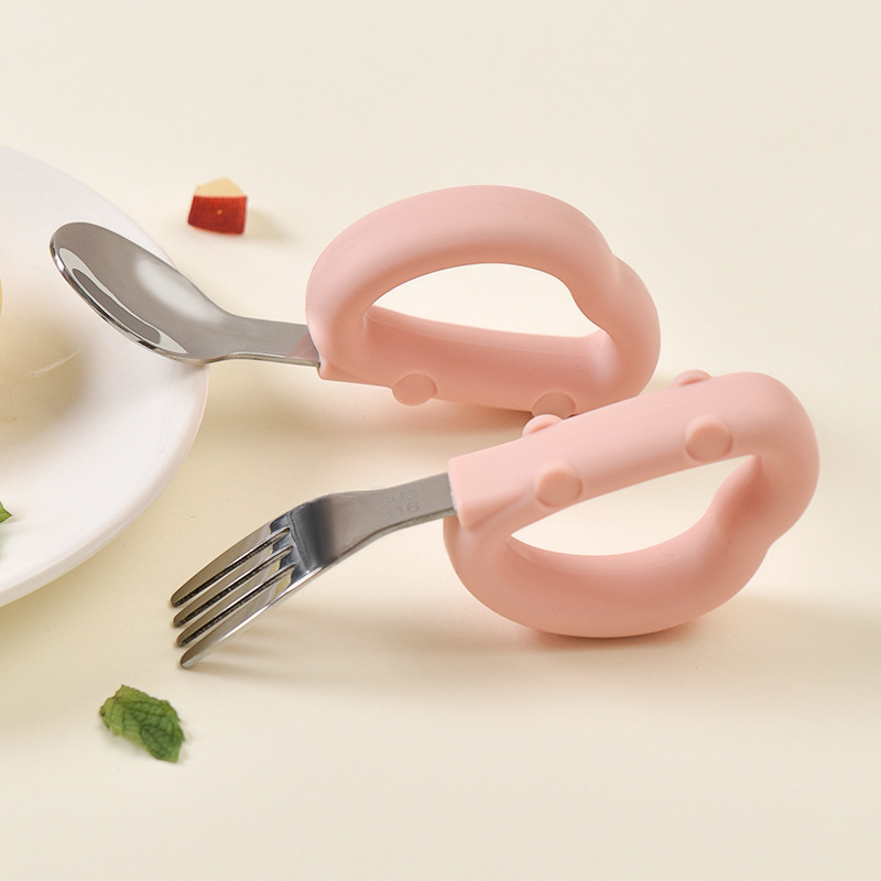 (water pink) car fork and spoon 316 stainless steel