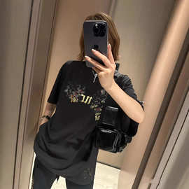 高版本高品质现货BL家2025新款磨烂做旧短袖T恤宽松版型男女同款T