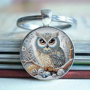 1 Piece Vintage Owl Keychain, Zinc Alloy Fashion Keychain, Non-Textile Weaving, Factory Direct Sale