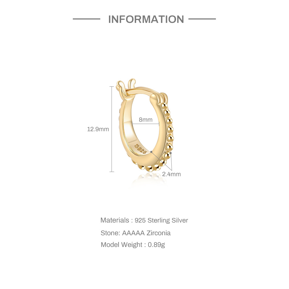 1 Stück Elegant Geometrisch Einfarbig Überzug Sterling Silber Reif Ohrringe display picture 1
