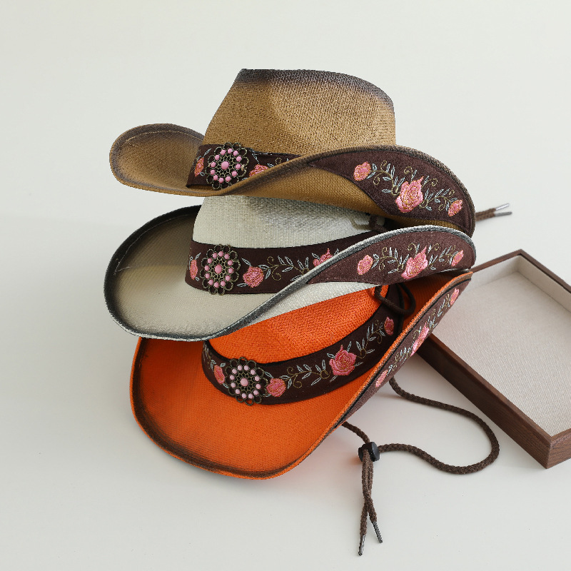 Cross-Border Amazon Popular Western Cowboy Hat Outdoor Sunshade and Sun Protection Hat for Men and Women Riding Farm Jazz Hat