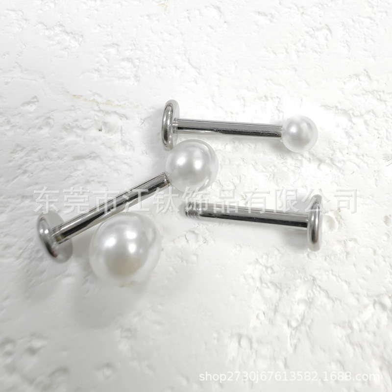 G23 Titanium Labret Stud Earring - ASTM F136 External Thread Lip Nail Jewelry detail image 8