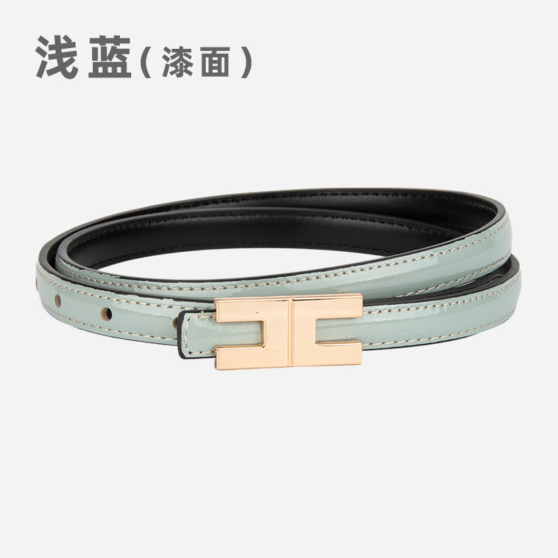 厂家直销真皮女士细腰带装饰连衣裙带裤带高级头层牛皮漆面皮带女|undefined