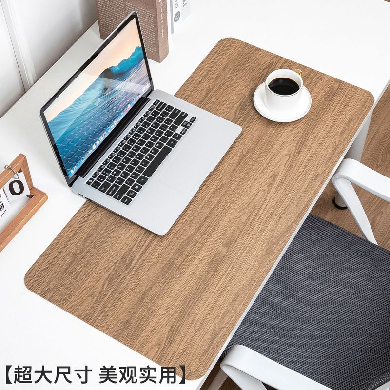 仿木纹皮革防水超大号鼠标垫原木色加厚书桌垫办公学习电脑桌桌垫|undefined
