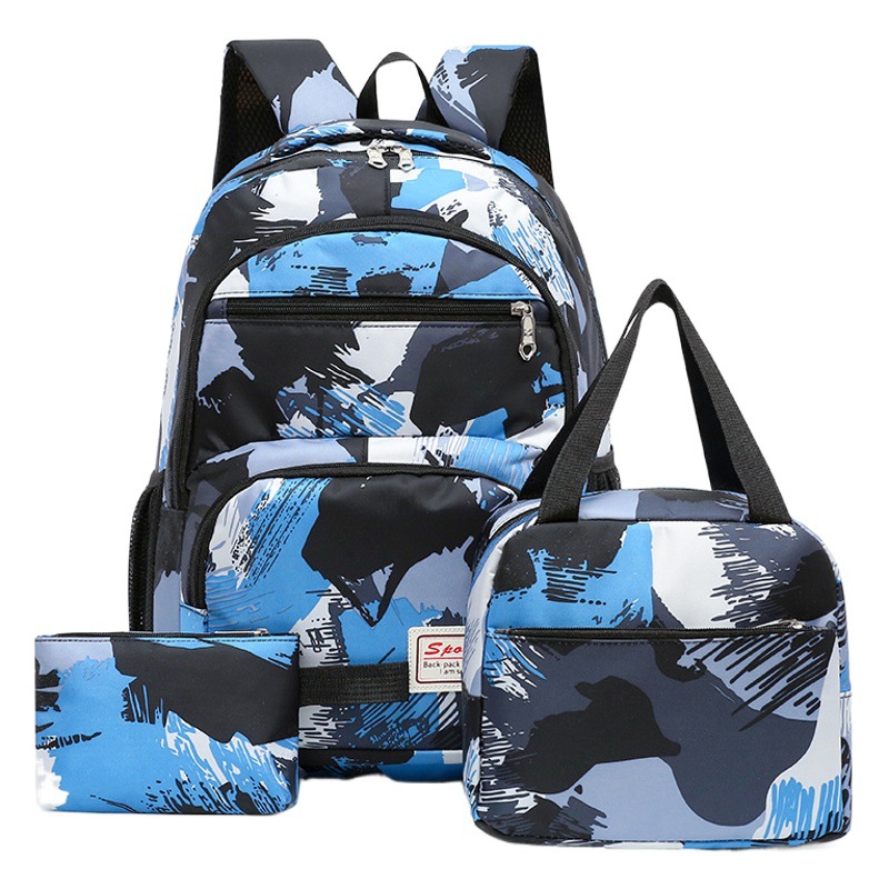 Comercio exterior al por mayor nueva mochila de gran capacidad versátil mochila de tres piezas para estudiantes masculinos y femeninos mochila casual coreana