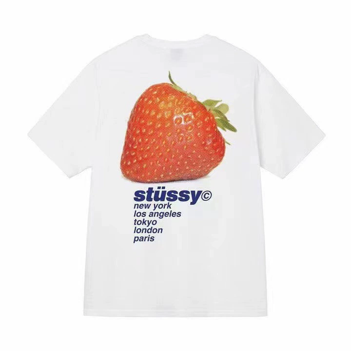 Футболка (Stussy) свободного кроя унисекс, короткий рукав, ткань 230 г, коллекция лета 2025