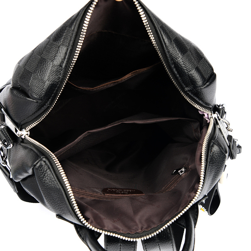 Urban minimalist new women's texture splicing personalized casual fashion versatile anti-theft backpack handbag_voghion.com