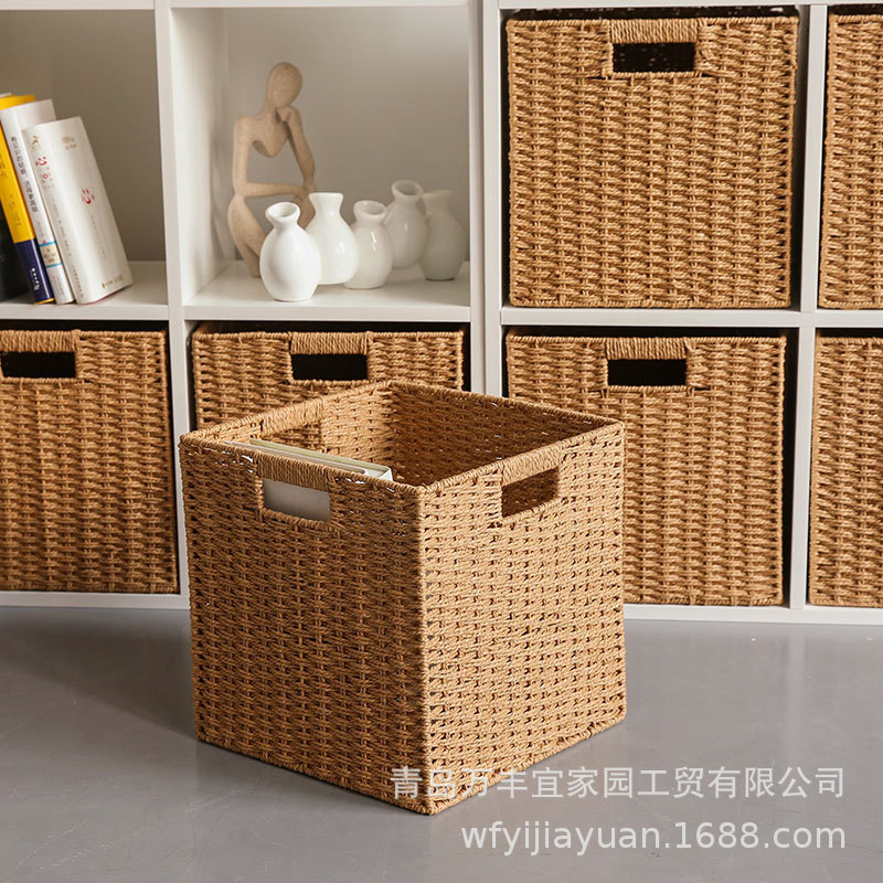 Handmade Rattan-like Straw Plot Cabinet Bookcase Storage Box Storage Box Storage Basket Storage Box Household Living Room Bedroom Handmade Rattan-like Straw Plot Cabinet Bookcase Storage Box Storage Box Storage Basket Storage Box Household Living Room Bedroom
