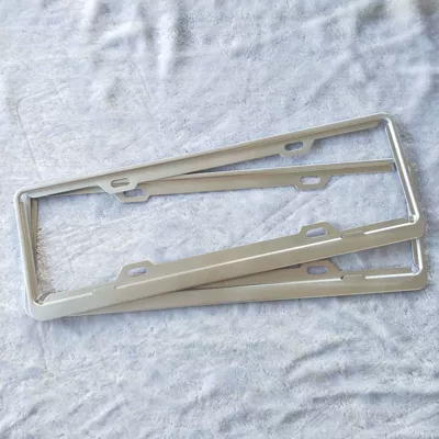 New energy vehicle license plate frame electric vehicle license plate frame aluminum alloy sandblasting oxidation license plate frame Green license plate frame (License plate holder/license plate holder) - silver