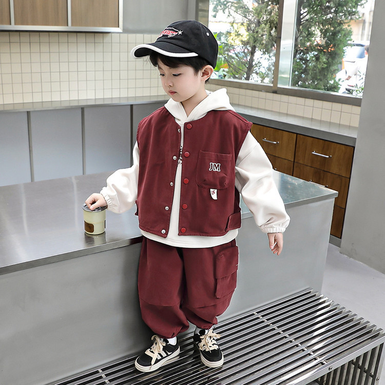 男童秋装马甲三件套2025春秋季新款韩版儿童痞帅洋气套装宝宝衣服|undefined