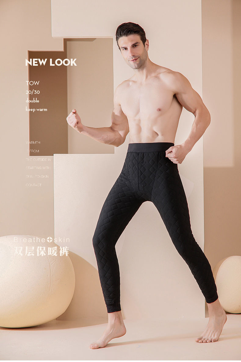 Graphene Self heating man Warm pants cotton-padded trousers Plush thickening one Large Show thin Northeast Waist protection Long johns