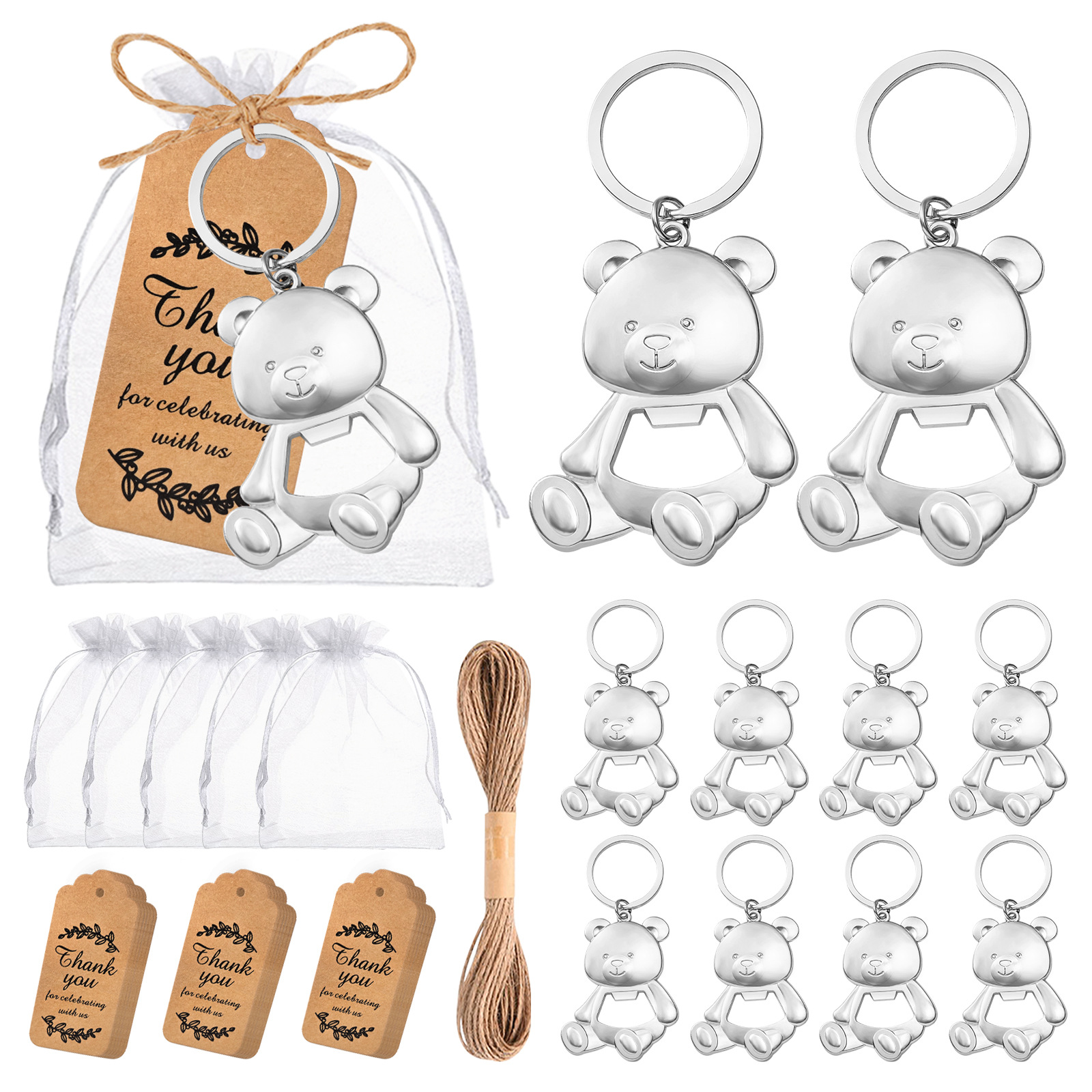 El llavero abrebotellas de oso de comercio exterior elegante y simple es adecuado para una variedad de actividades, regalos y suministros de cocina y bar. image 8