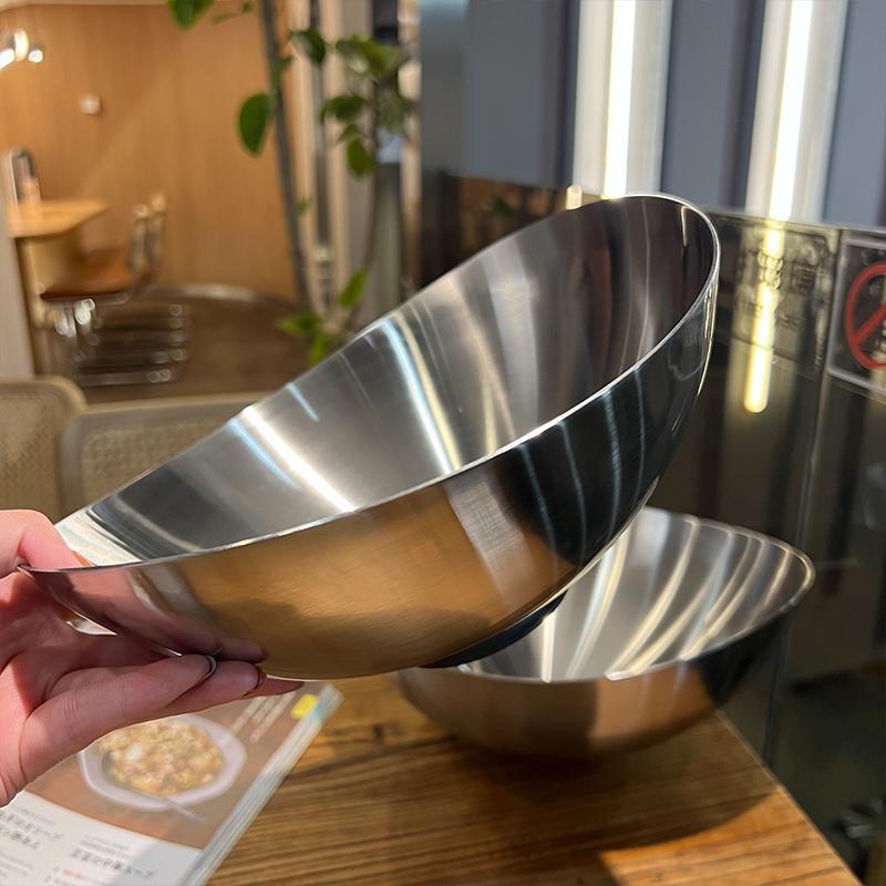 [Boss Wife’S Own at Home] Thickened 18/10 Stainless Steel Fruit Basket, Fruit Plate, Fruit Bowl, Fruit Basket, Salad Plate, Salad